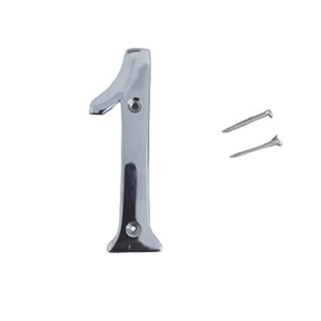 WIGANO 4 inches Silver House door Number 1
